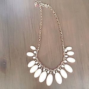 Lucky brand womens statement necklace.  OS. Brass brown and cream color.